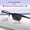 High-End Semi-Rimless Men's Photochromic Myopia Glasses - Anti-Blue Light, Prescription Compatible, Trendy Design
