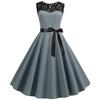 Retro Sleeveless Lace Swing Dress