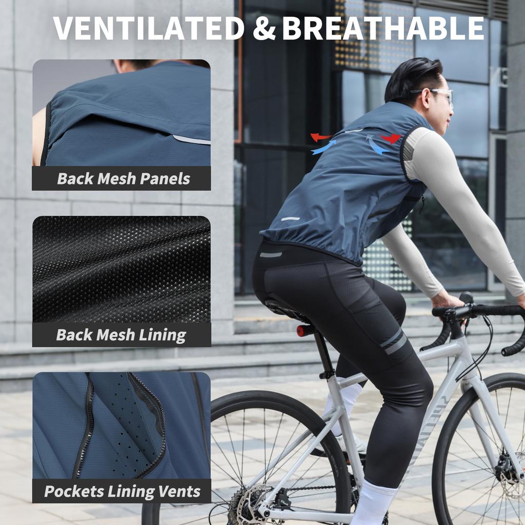 Wosawe Unisex Motorrad Radfahren Wandern Laufen Winddicht Wasserabweisend Langlebig Sport Reflektierend Atmungsaktiv Fahrweste