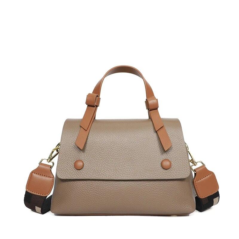 Genuine Leather Women Cowhide Tote The New Quality Leather Female Designer Handbag High Capacity Flap Shoulder Crossbod Bag