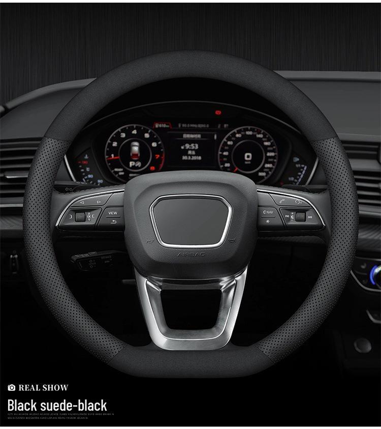 Ultra-Thin Genuine Leather & Suede Steering Wheel Cover for Hongqi H5/H7/H9/HS5/HS7/E-HS9