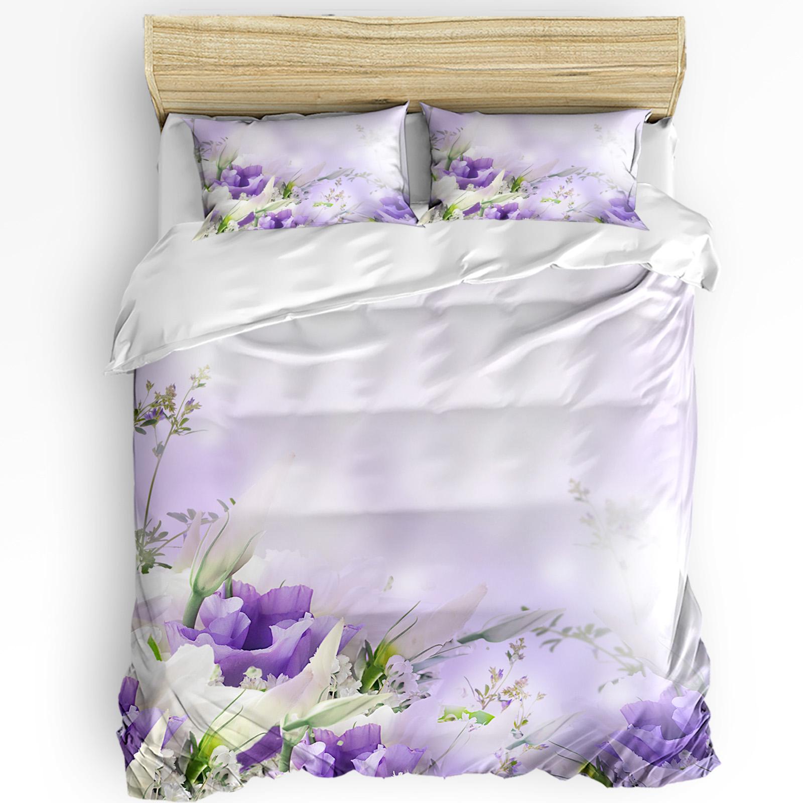 

Фиолетовый Лаванда Зеленые Листья Растение Цветок Пододеяльник Постельное Белье Комплект Домашнего Одеяла Наволочки Спальня Постельное Белье Без Простыни EU single(135x200cm)