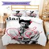 Bad Bunny Star Bedding Quilt Set Quilt Cover Pillowcase Home Decoration Birthday Gift (1 * duvet cover + 2 * pillowcase, without core)