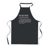 Kitchen Apron - Martine Definition - Black - Breton Pattern - Thick Cotton