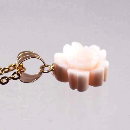 Takumi No Kogeikan Pink Coral Cherry Blossom 10mm Sakura 18K 40cm Undyed Necklace Pendant, Coral, Gold, Gold-Plated Chain,