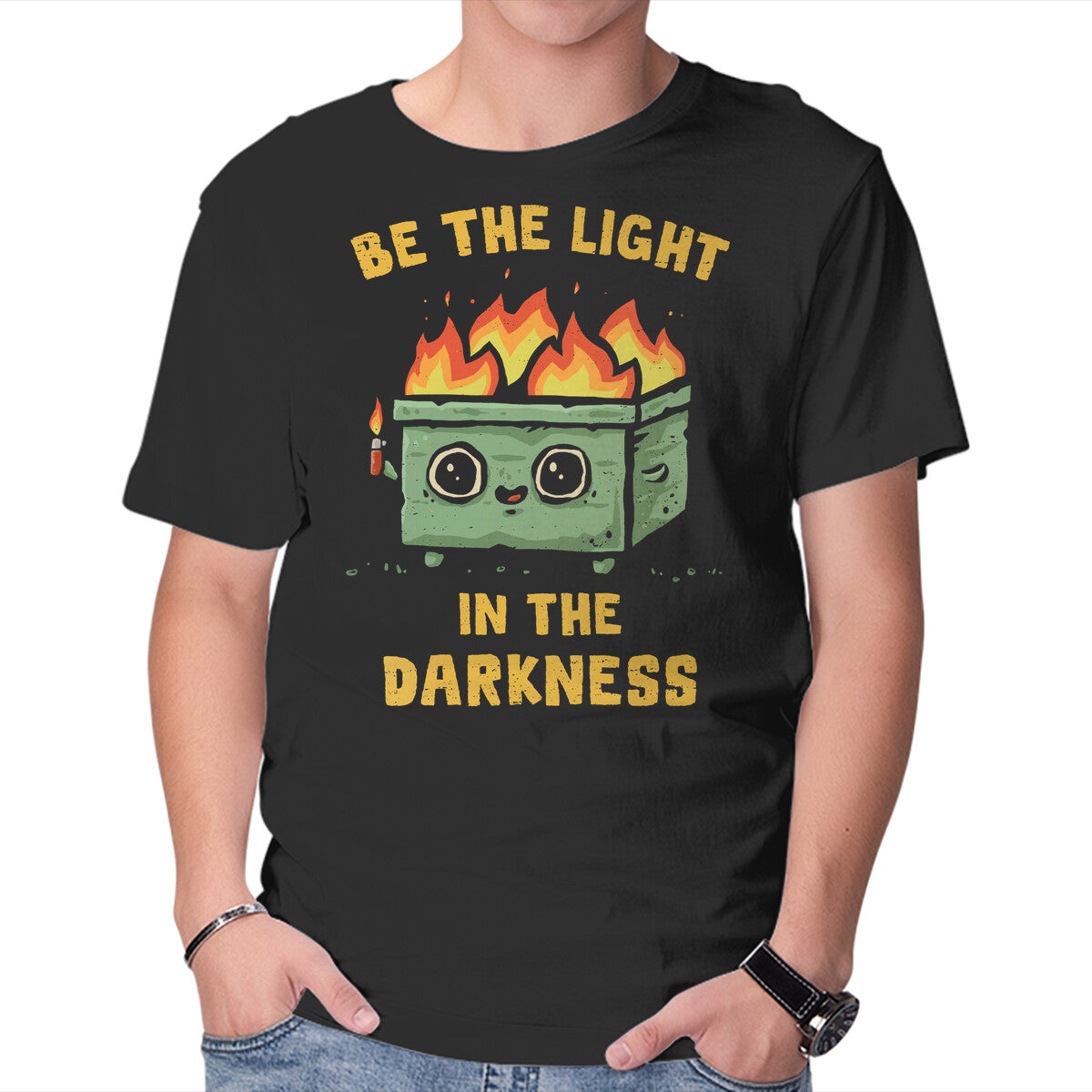 Unisex Crew Neck T-Shirt Be The Light In The Darkness Graphic Short Sleeve Casual Tee XXL