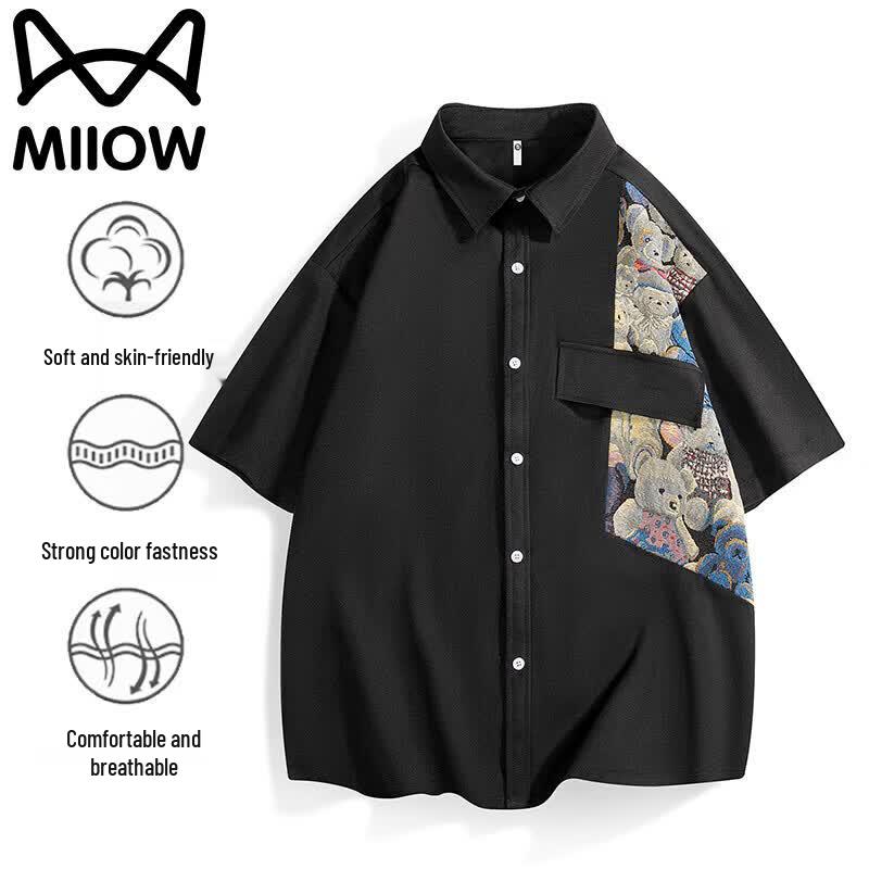 MiiOW Men s Short Sleeve Collared Shirt 2XL