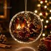 Acrylic Holiday Tree Decoration Christmas Landscape Scene Ornament for Decor, Decorative Elegant Hanging Keepsake Party And Seasonal Home Decorations