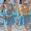 Korean Style Sexy Summer Three-Piece Swimsuit Outfit with Lace Camisole for Women (2026)