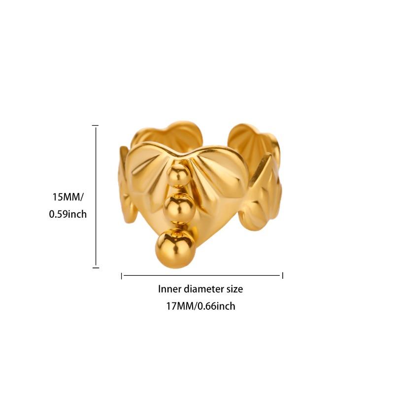 Gold-plated stainless steel ring, female style love full diamond zircon ring, light luxury high-end ring.