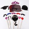 76-teiliges Rote Lippen & Schnurrbart Foto-Requisiten-Set für Partys, Hochzeiten und Feiertage
