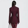 Elegantes tiefes V-Ausschnitt gerafftes Minikleid Herbst Langarm Schlank Hohe Taille Mode Patchwork Club Partykleid Damenbekleidung