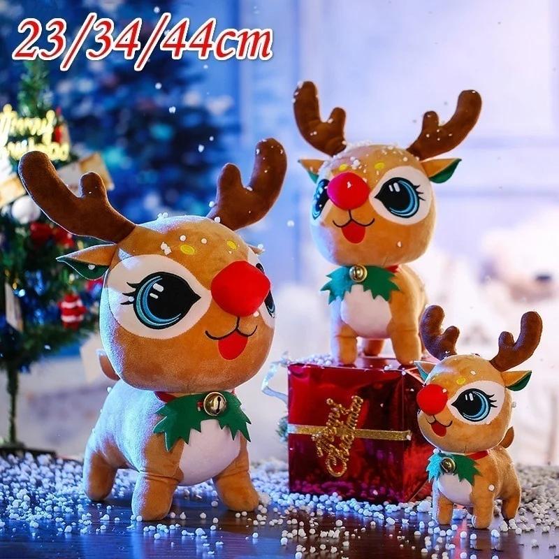 

Милая мультяшная плюшевая игрушка в подарок на день рождения, новая рождественская кукла-олень, кукла для отправки девушке 34 cm светло-серый