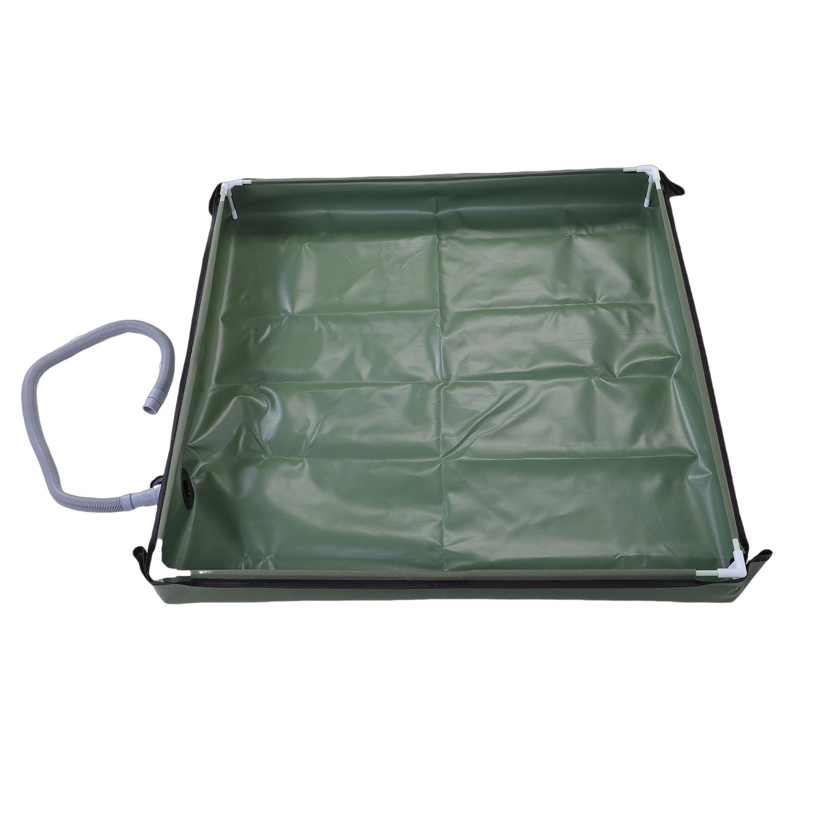 Portable Shower Pan Foldable Shower Base Floor with Detachable Drain Pipe for Camping RV Outdoor Indoor