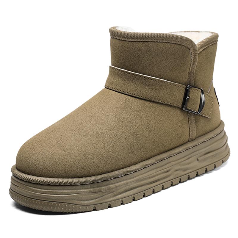 Large size winter high-top velvet thickened warm bread cotton shoes fur integrated snow boots