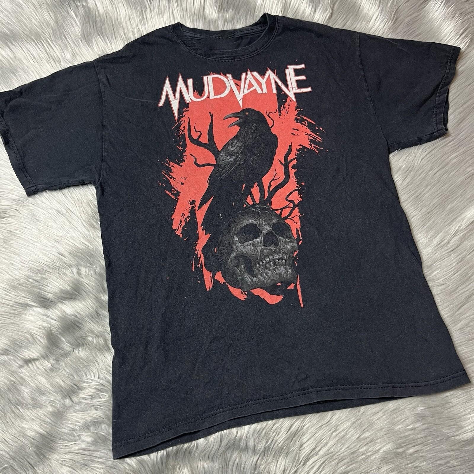Vtg Mudvayne Nu Metal Black Red Crow Skull T Shirt SA508 Unisex T-Shirt XXXXL