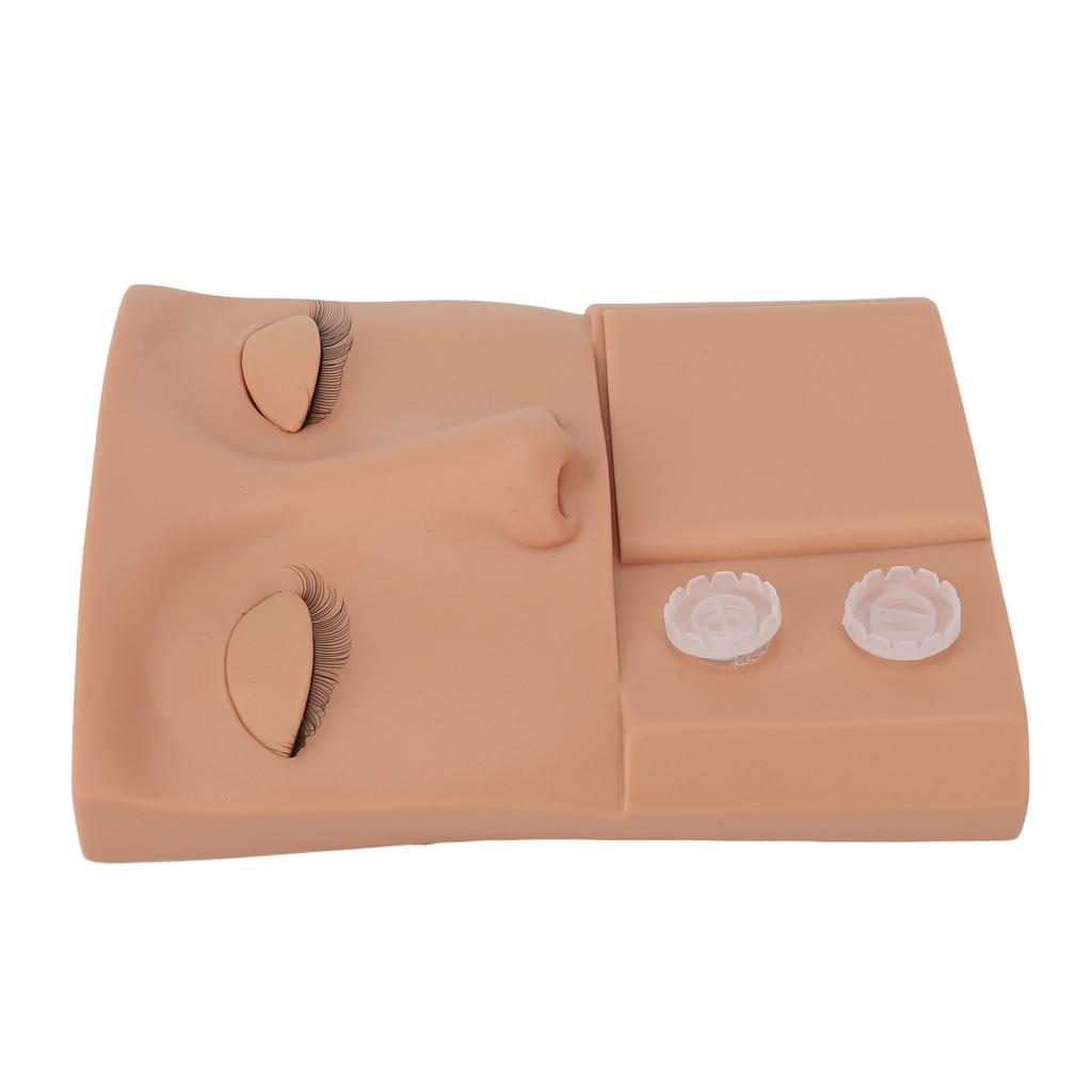 Lash Mannequin Head Replaceable Eyelid Eyelash Extension Practice Makeup Training PVC Skin Color