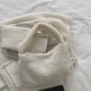 Plush Handbag Small Square Bag For Daily Style With Zipper Closure And Phone Pocket