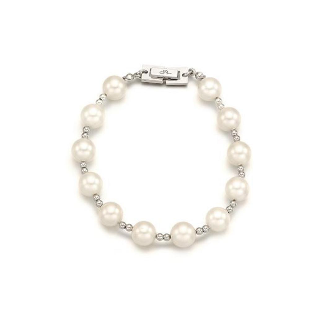 Plump 8mm Silver Pearl Bracelet (S) OTB1229S8PWI