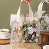 2Pcs Plastic Waterproof Gift Bag Clear Gift Wrap Bag with Handles 18x20x10cm for Party Reusable Transparent PVC Shopping Tote Bag for Package Candy