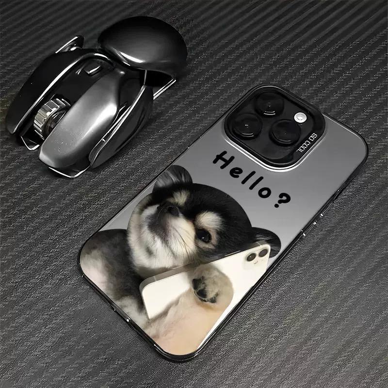 Funny Shiba Inu Meme Phone Case for iPhone, Cute Dog Call Pattern Protective Cover
