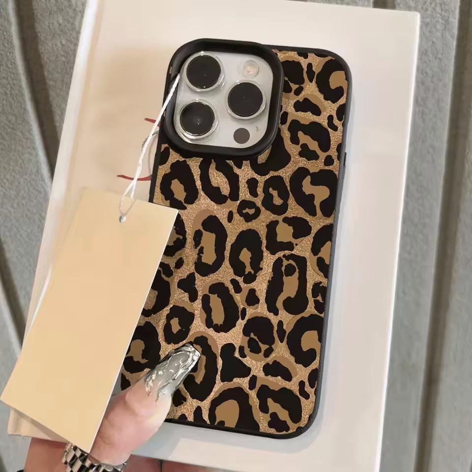 Black Leopard Design PU Leather Phone Case For iPhone 16 Pro 17 15 14 Plus 13 12 11 Pro MAX 17 Air 16E Bumper Back Cover