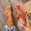 Large Flat Toe Flip Flops for Women 2025 New Fashionable and Versatile Solid Color Casual Sandals for Women