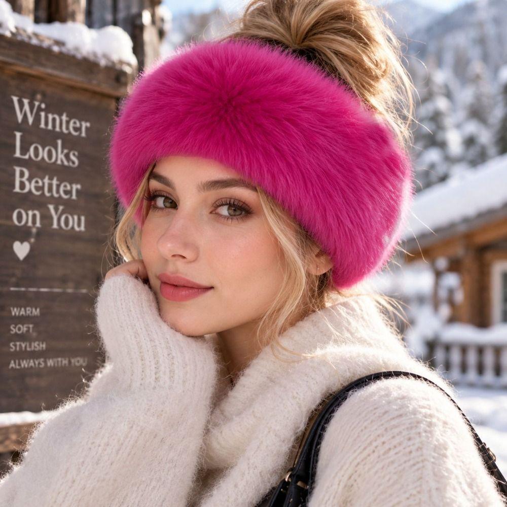 Imitation Fox Fur Furry Hairband Thick Fake Fur Hat Soft Keepwarm Headband Winter