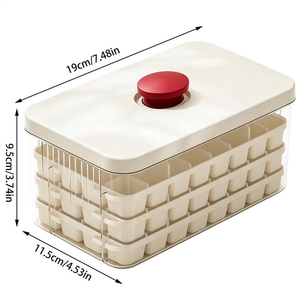 Ice Bin With Lid For Freezer 3-Tier 96-Grid Press-Type Icy Maker With Lid And Bin Easy Release Ice Tray For Home Kitchen