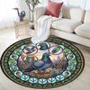 Jungle Parrot Glass Round Area Rug Under Office Chairs Bedroom Living Room Home Decor