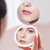Pocket LED Makeup Mirror Round Portable Folding Small with Light Travel Handheld Cosmetic Compact 2X Magnifying Lighted Mirror