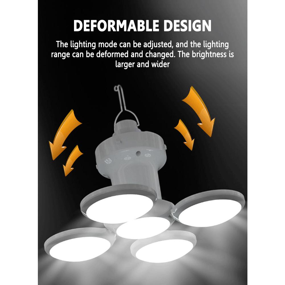 Solar Charging Light with Hooks Multiple Lighting Modes Foldable Portable Light Outdoor IPX4 Waterproof Solar Emergency Light