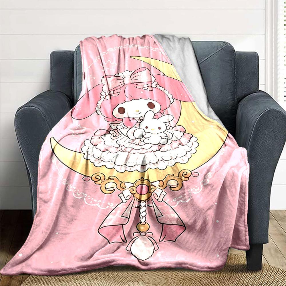 1pc Moon Princess blanket Lightweight Flannel Throw for Sofa Bed Travel Camping Livingroom Office Couch Chair