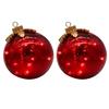 2Pcs Christmas Ball Ornament with LED Light Shatterproof Battery Powered Ball Desktop Decoration Xmas Party Home Mantel Table Centerpiece Decor