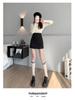 Petite High Waist Zipper Slit A-line Mini Skirt – Spring & Autumn Slimming Hip-Hugging Style.