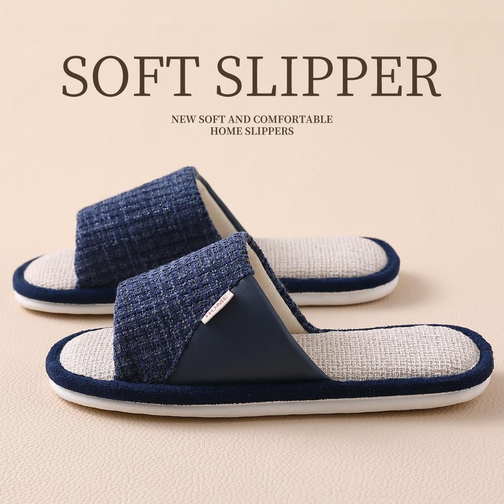 Linen Slippers New Summer Indoor Home Soft Bottom Non-slip Breathable Deodorant Cotton and Linen Slippers