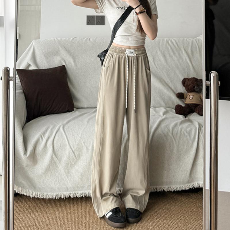 

Светло-голубые крошечные драпированные джинсы широкого кроя для женщин Весенне-летние новые джинсы с высокой посадкой, свободные, стройнящие, с прямыми штанинами, моп-брюки XL