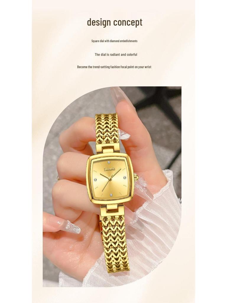 La Baoli Retro Women's Quartz Gold Watch - French Style, Artistic, High-End Feel