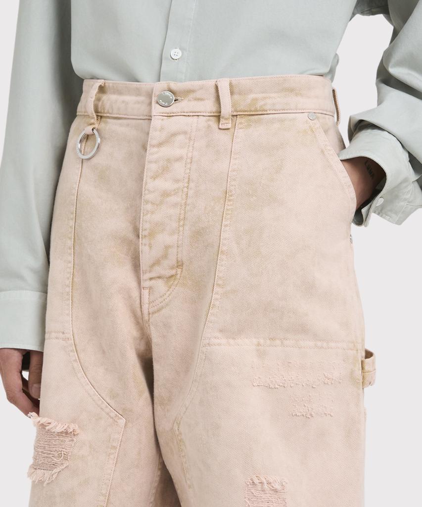 Ettwideuseutyudio (U) Friche Trousers Denim Dyed Sand