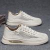 Men's shoes 2025 summer new mesh breathable hollow leather board shoes student youth casual shoes sports trendy shoes