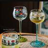2Pcs Vintage  Glass Tall Cups INS Famous Champagne Glass Home High Aesthetic Drinking Glass Restaurant Red Wine Cup