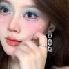 1/4pcs 3D Shiny Rhinestone Stickers Pearls Diamond Makeup Self Adhesive Drop-shaped Crystal Heart Tattoos Eye Face Decoration