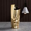 Nordische Keramik-Gesichtsvase Modernes Wohnzimmer Lippenblume Leichter Luxus Ausdruck Halbes Gesicht Dekoration Heimdekorationszubehör