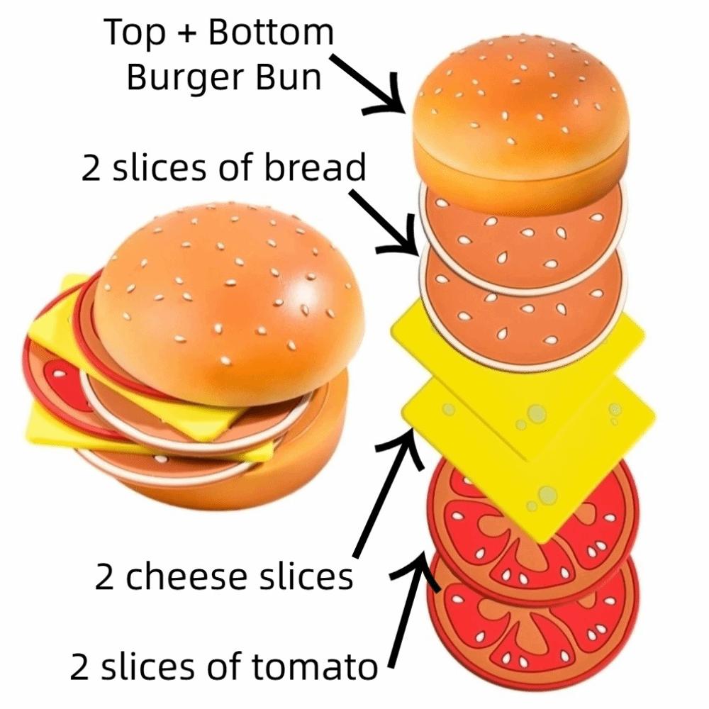 

Non-slip Hamburger Coaster Set Creative Reusable Burger Cup Mat Insulation Heat-resistant Hamburger Drinks Pads Home Decoration