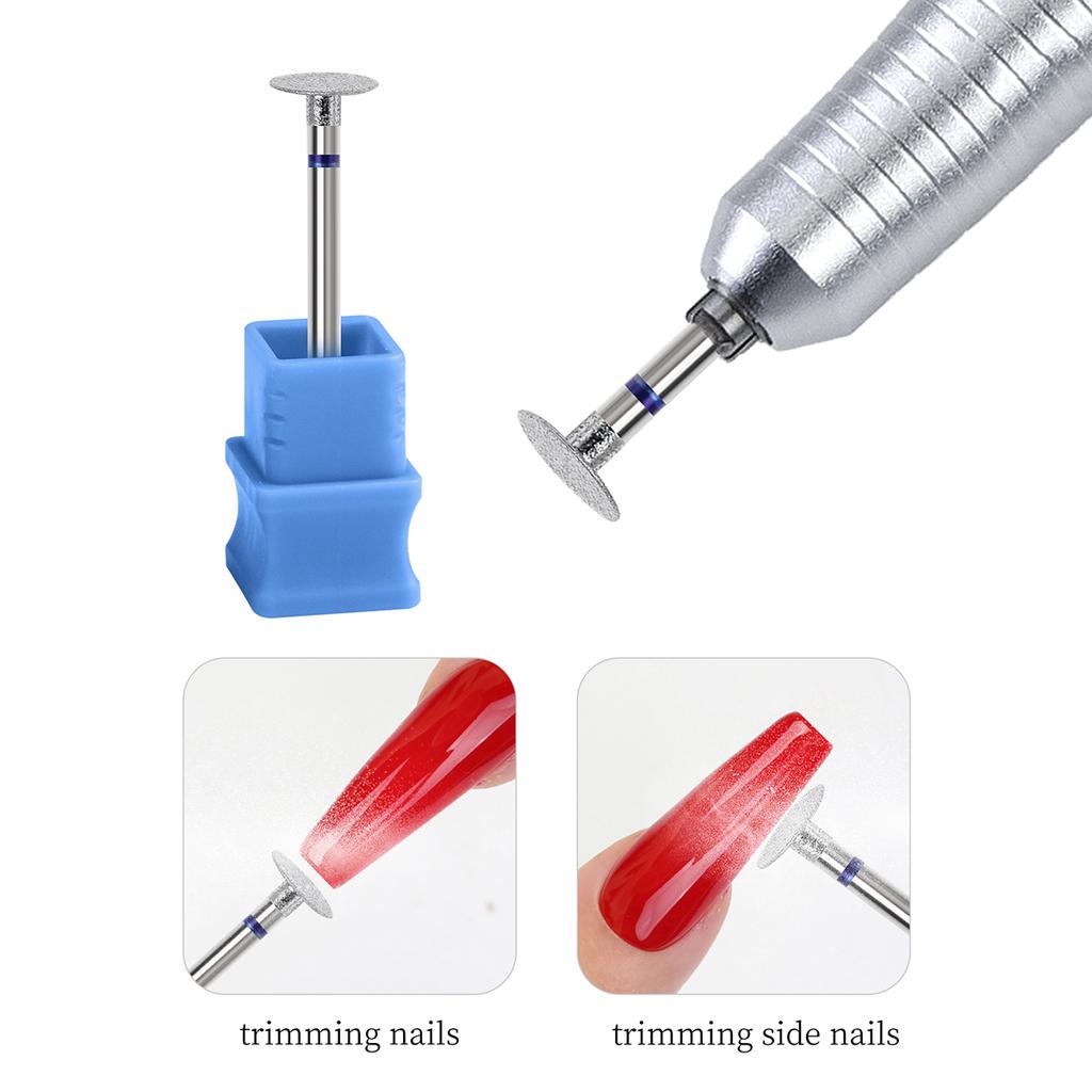 1Pc Diamond Nail Drill Bit Milling Cutter For Cuticle Clean Gel Overflow Removal Manicure Pedicure Tool