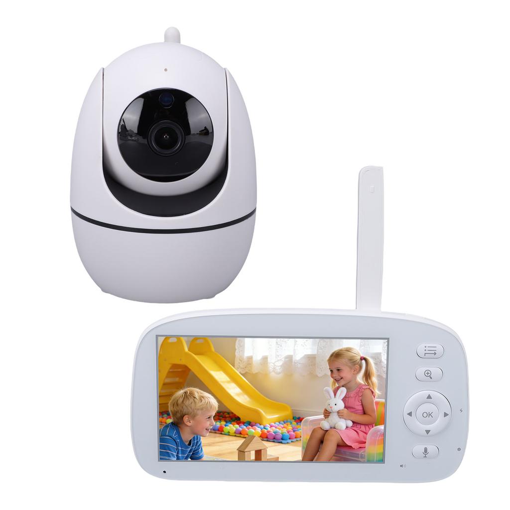 Baby Monitor No WiFi Upgrade with Camera and Audio 5 Inch LCD Screen 720P with 360 degrees  Pan Tilt 2X Zoom Night