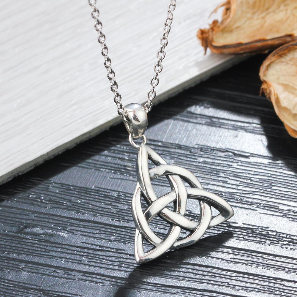Sterlingsilber Vintage Hexenknoten Anhänger Halskette Keltischer Knoten Kreuz Glücksknoten Halskette Amulett Schmuck Geschenk