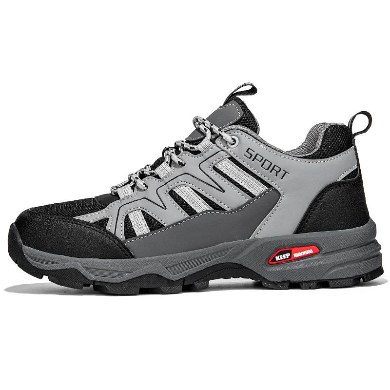 Men Outdoor Hiking Shoes Lightweight Breathable Climbing Trekking Sneakers Non-Slip Wear-resistant Women Walking Hiking Boots