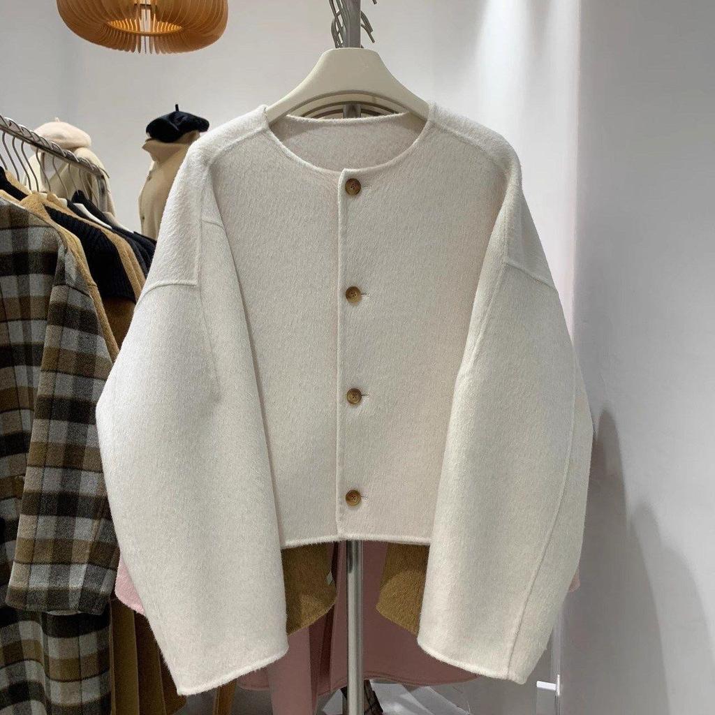Petite Women's 2025 Winter Woolen Cardigan-Style Short Coat