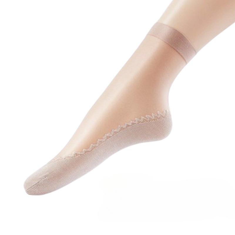 

10 пар женских прозрачных дышащих летних тонких мягких шелковых носков с нескользящей подошвой, модные женские носки белый